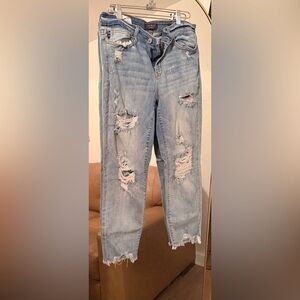 Judy Blue Light Blue Distressed Boyfriend Jeans